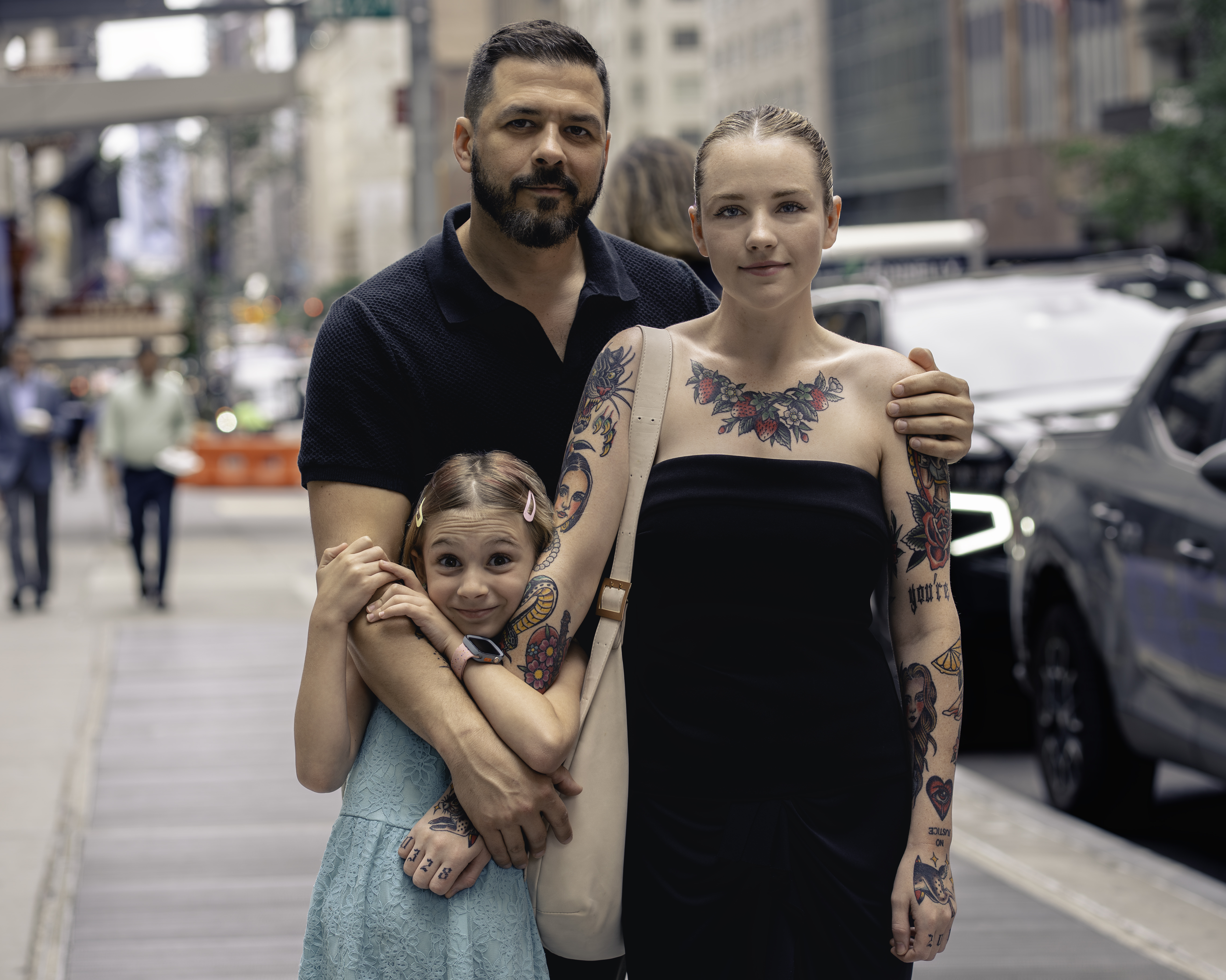 Karim Delgado with his wife Kiley and daughter Lincoln
